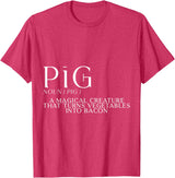 Bacon FH Pig, A Magical Creature That Turns Vegetables Into Bacon --- T-Shirt - Red Heather