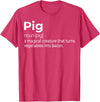 Awesome Barbecue Apparel, Clothing and Accessories Pig, a Magical Creature that Turns Vegetables Into Bacon T-Shirt - Red Heather