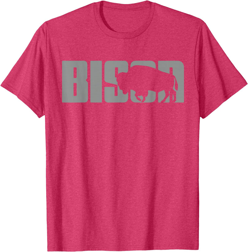 Bison Buffalo Apparel Bison Lover Buffalo Clothing - Buffalo Bison T-Shirt - Red Heather