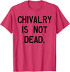 CAT COW CHIVALRY IS NOT DEAD T-Shirt - Red Heather