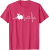 Bunny Heartbeat Pulse Rabbit T-Shirt in Red Heather