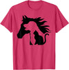 Horse Dog Cat Silhouette Apparel Horse Dog Cat Silhouette Animal Lover for Farmer T-Shirt - Red Heather