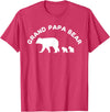 All in the Bear Family Grand Papa Bear Grandpa With 2 Two Cubs Gift T-Shirt - Red Heather