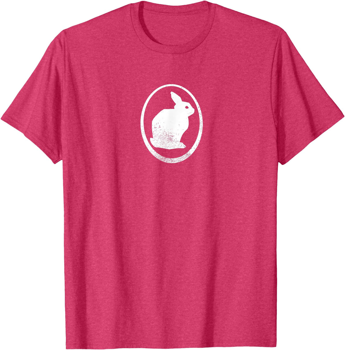 White Silhouette of a Bunny, Stylized for Rabbit Lovers T-Shirt in Red Heather
