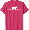 Black Angus Rancher Geschenk Für Bauern Heartbeat ECG Pulse Cow Black Angus Rancher T-Shirt - Red Heather