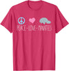 Sea Cows Tees Cute Manatee TShirt, Peace Love Manatees Chubby Sea Cow T-Shirt - Red Heather