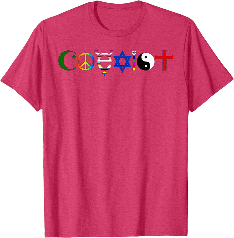 Bear In The Cloud Coexist T-Shirt - Red Heather