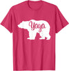 Matching Family Gift Shirts Yaya Bear Silhouette T-Shirt - Red Heather