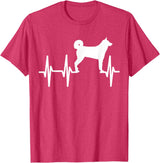 Dog Silhouette Heartbeat Line T-Shirt