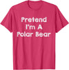 Lazy Polar Bear Costume Co. Pretend I'm A Polar Bear Costume Funny Bear Outfit Halloween T-Shirt - Red Heather