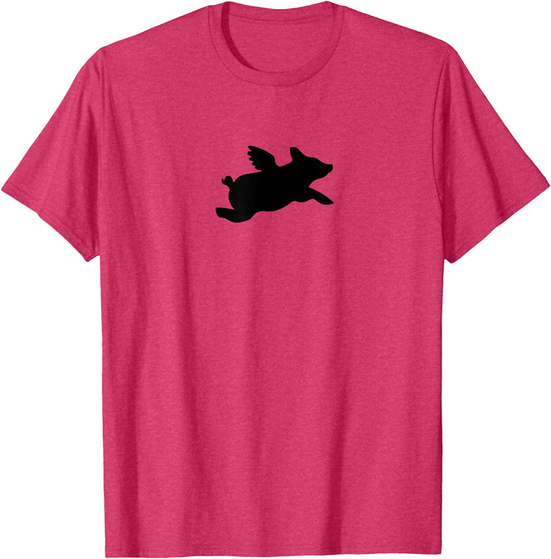 Pigs Flying Pig T-Shirt - Red Heather
