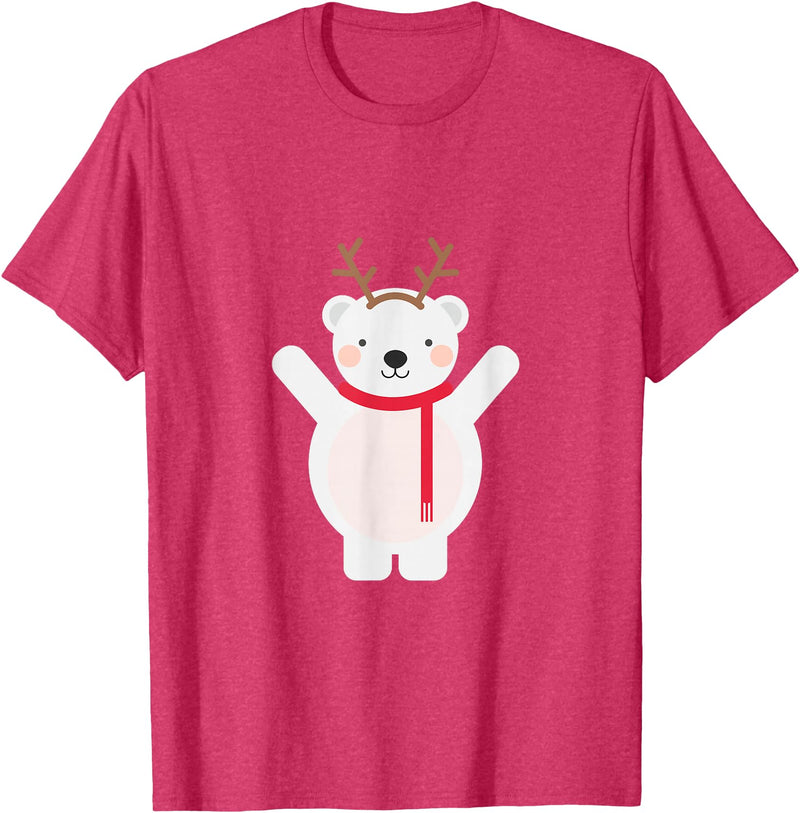 Ugly Sweater Designs Christmas Polar Bear T-Shirt - Red Heather