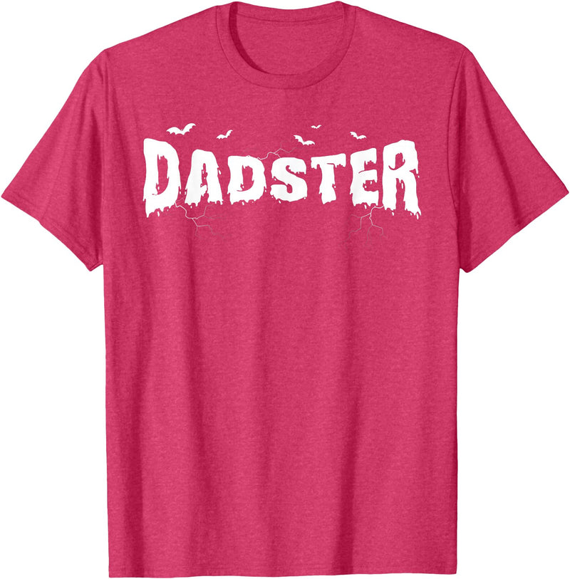 Dadster Matching Family Mom Dad Halloween Party Retro Vintage Dadster Couple Matching Family Mom Halloween T-Shirt - Red