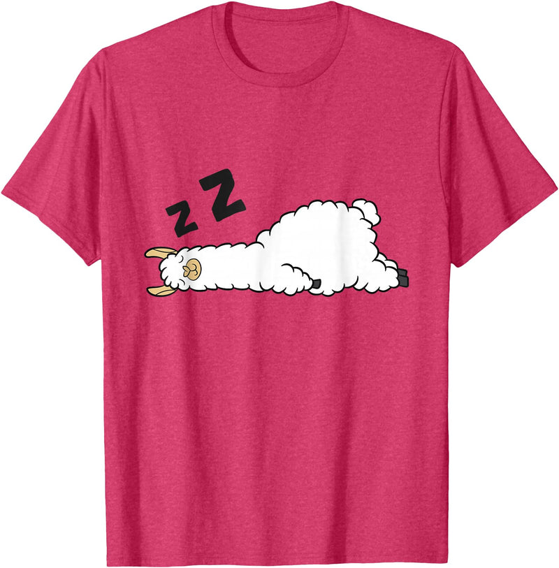 Sleeping Animals Tees And Gifts Llama Sleeping Tired Llama Napping Llama T-Shirt - Red Heather