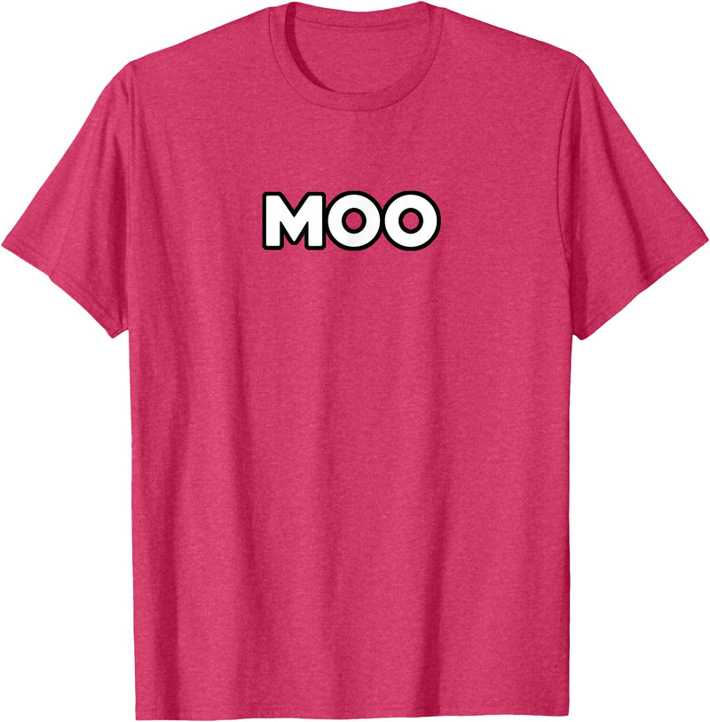 Moo Talking Cow Moo - Funny Cow Goes Moo T-Shirt - Red Heather