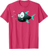 Toothy Fish Funny Snaggle-tooth Fish Art Illustration T-Shirt - Red Heather