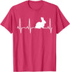 Bunny Heartbeat for Bunny Lovers Rabbit Gift T-Shirt in Red Heather
