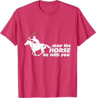 NickerStickers May the Horse Be With You | Equestrian Geek T-Shirt T-Shirt - Red Heather