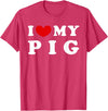 I Heart My Everything - Collection I Love My Pig T-Shirt - Red Heather
