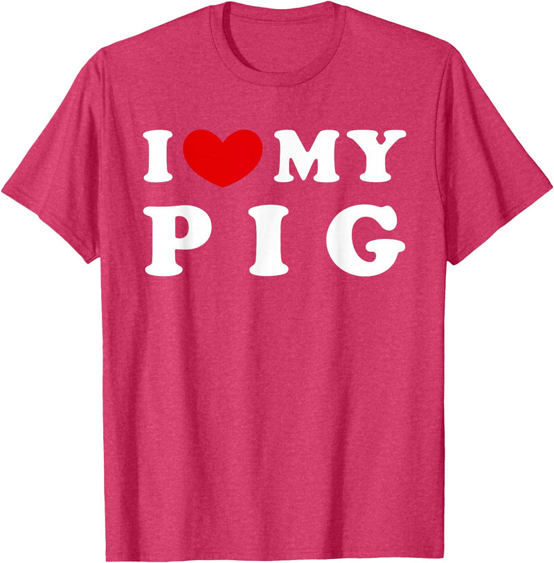 I Heart My Everything - Collection I Love My Pig T-Shirt - Red Heather
