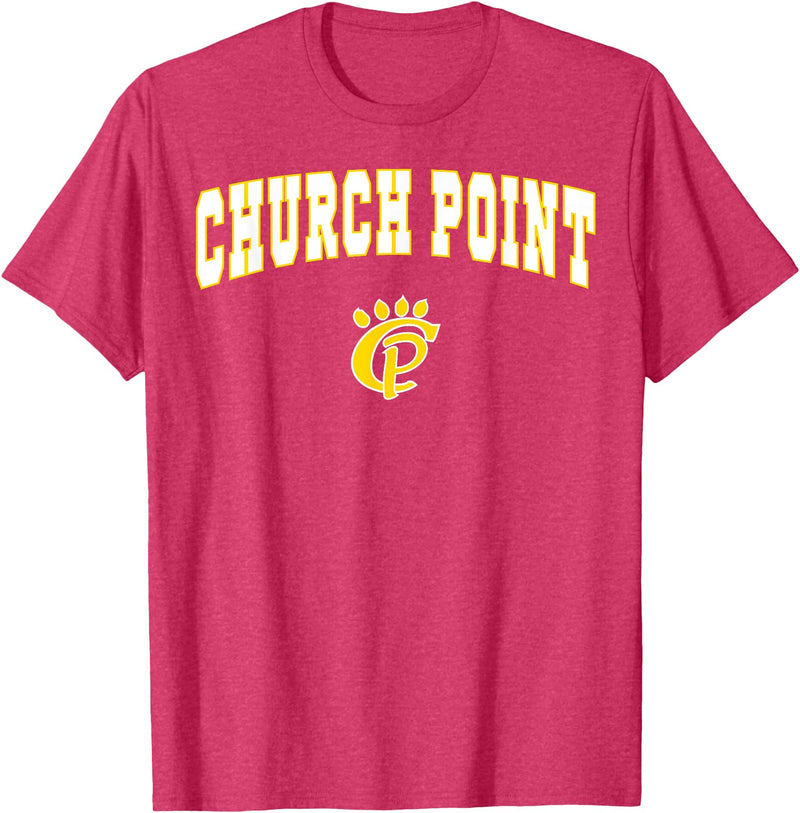 Official High School Fan Gear Church Point High School Battling Bears T-Shirt C2 T-Shirt - Red Heather