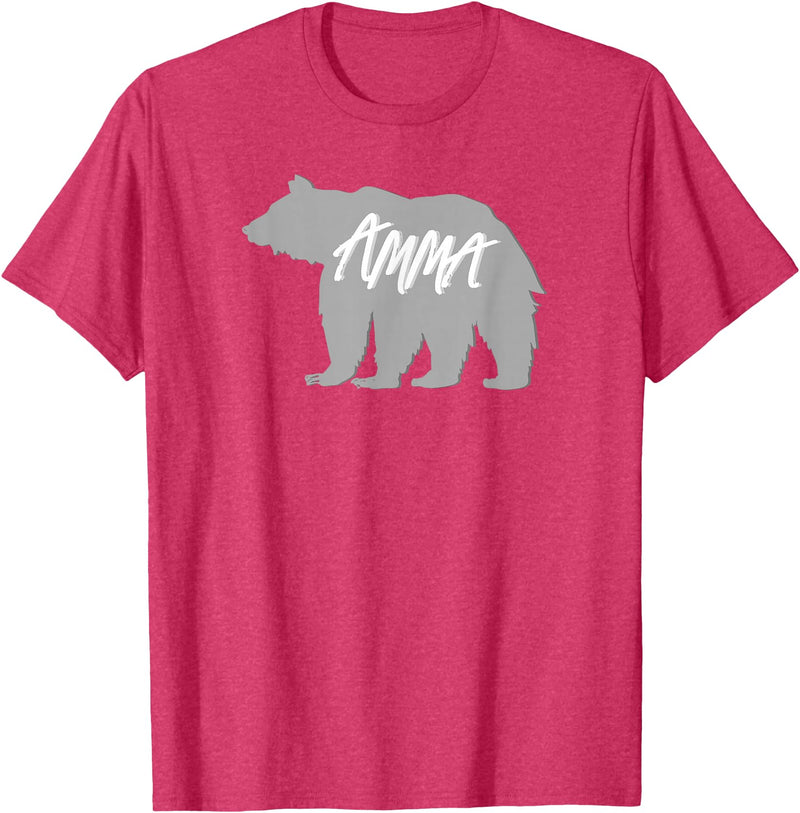 Grandma Granny GG T Shirt Gift SchippTees Amma Bear Icelandic Grandmother Nickname TShirt T-Shirt - Red Heather