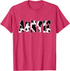 funny saying Gifts for Family Members and more Auntie Cow Print Cow Pattern T-Shirt, Black - Red Heather