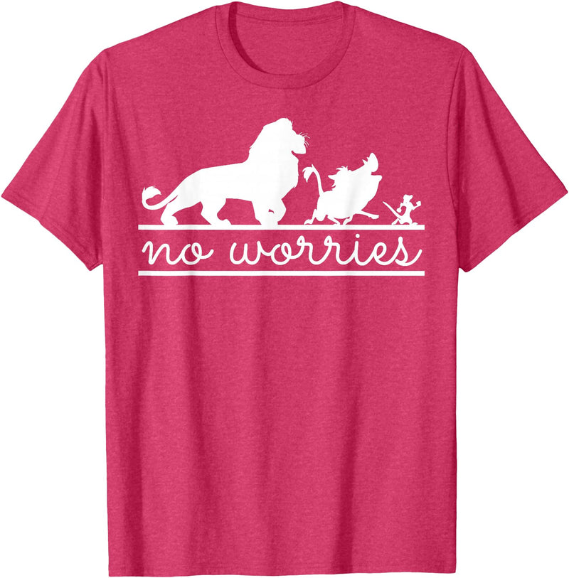 Disney Lion King No Worries Silhouette Trio T-Shirt - Red Heather
