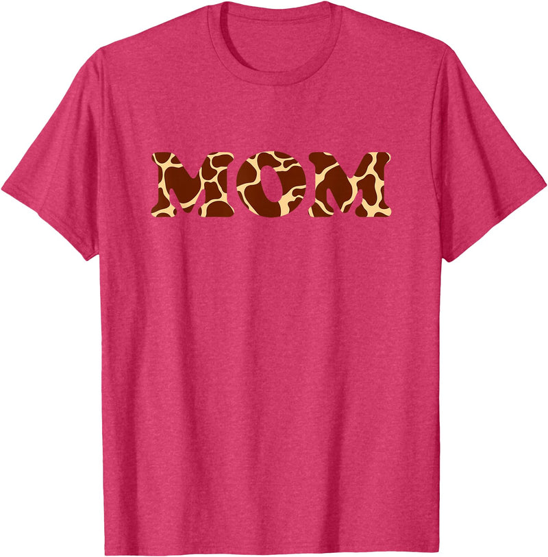 Giraffe Mom Apparel Giraffe Print Pattern for Giraffe Mom T-Shirt - Red Heather