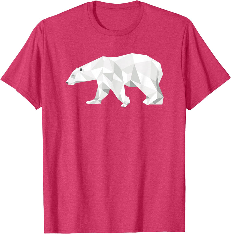 Geometric Patterns By DSMD Cool Polar Bear Geometric Pattern Boho Art Christmas Animal T-Shirt - Red Heather