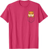 Funny Hamster Peeking in Pocket Animal Lover Men Women Kids T-Shirt - Red Heather