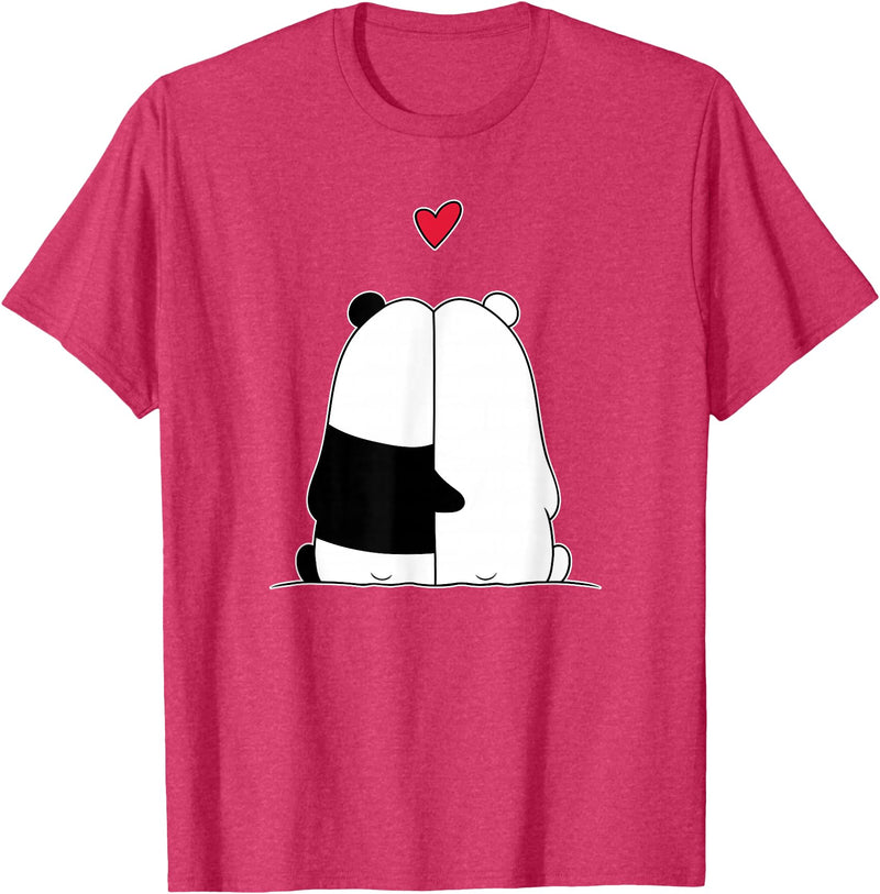 Nertees - Matching Outfits for Couples Couples Valentines Polar Bear Panda Bear T-Shirt - Red Heather