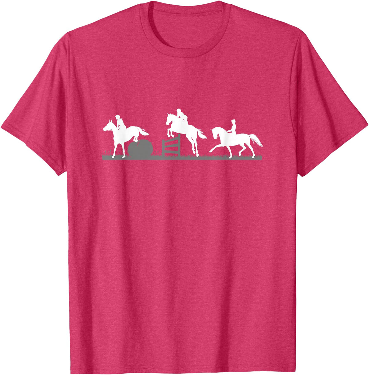 Horse Jumping and Eventing Horses Tee's Event Horses T-Shirt Horse Jumping and Dressage T-Shirt - Red Heather