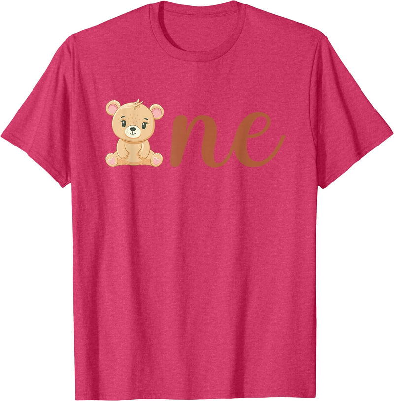 Family Birthday Bear Gifts One of The Birthday Boy Bear 1st Birthday Party Boy T-Shirt - Red Heather