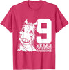 COOL HORSE DESIGNS AND OUTFITS Horse 9 YEARS OF BEING AWESOME RIDING 9th BIRTHDAY T-Shirt - Red Heather