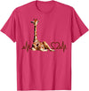 Giraffic print shirt Birthday Giraffe Heartbeat Shirt for Woman Man Kids T-Shirt - Red Heather