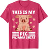 Cute Pig Pajama for Women Girls or Kids Women PJ Pig Pjs Cute Pig PJ Girl Farmer Stuff My Pig Pajama T-Shirt - Red Heather