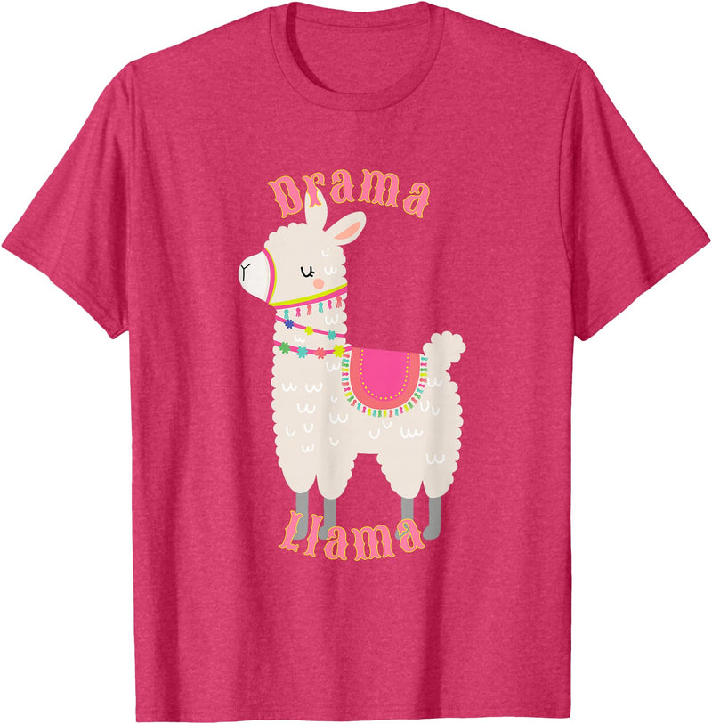 Cute Llama Shirts Drama Llama T-Shirt for Adults and Kids T-Shirt - Red Heather