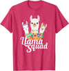 Llamas and Alpaca Gifts Llama Squad Funny Cute Llama Matching T-Shirt - Red Heather