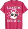 LLama Squad Shirts and Gifts Llama Birthday Girl Party Outfit Amazing Pun Fun Rainbow T-Shirt - Red Heather