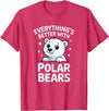 The Cute Animal Apparel Company Cute Polar Bear Lover Adults or Kids Boys Girls Polar Bears T-Shirt - Red Heather