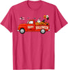 Spooky Harvest Cassic Pickup Truck Designs Classic Truck Happy Halloween Pumpkin Spooky Fall Farmhouse T-Shirt - Red Heather
