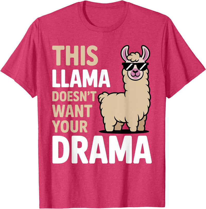 Llama Gift Llama Lover Accessories & Lama Stuff Funny Llama Design for Men Women Kids Llama Lover Llama T-Shirt - Red Heather