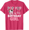 Cow Birthday Shirts For Family Men Women Cow Lover Pop Pop of The Birthday Girl Shirt Farm Cow Grandpa 1st T-Shirt - Red