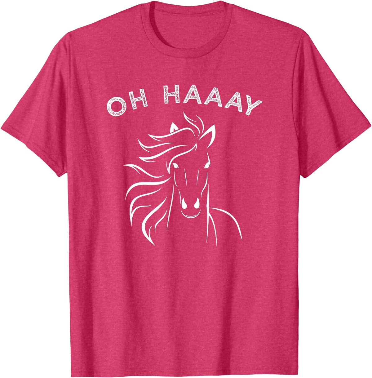 Horse Tee Apparel Funny Oh Haaay Horse T-Shirt, Funny Oh Hey Horse Tee T-Shirt - Red Heather