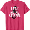 Bear Daddy Leck Meine Stiefel Lick My Boots German Gay Leather T-Shirt T-Shirt - Red Heather