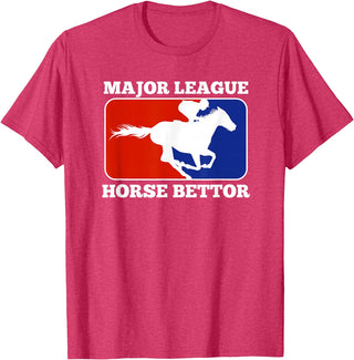 Betting Horse Races T Shirt Gifts Major League Horse Bettor Gambling Racing Betting Derby Gift T-Shirt - Red Heather