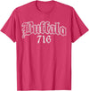 Buffalo NY by Kruzelly Vintage Buffalo New York 716 T-Shirt - Red Heather