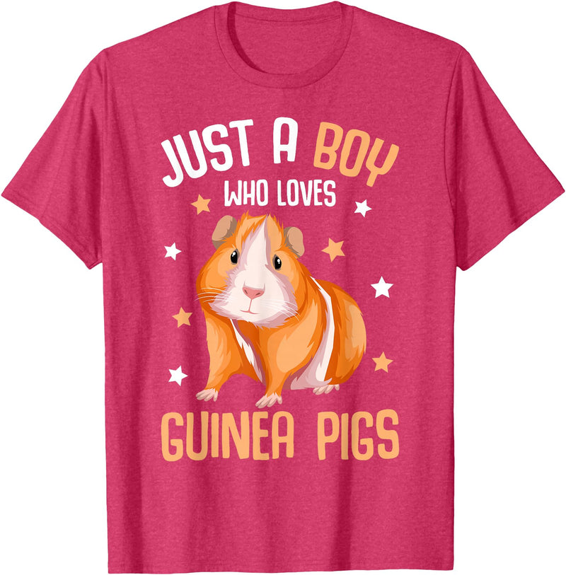 Guinea Pig Apparel & Gift Ideas Just a Boy who loves Guinea Pigs Kids Boys Guinea Pig T-Shirt - Red Heather