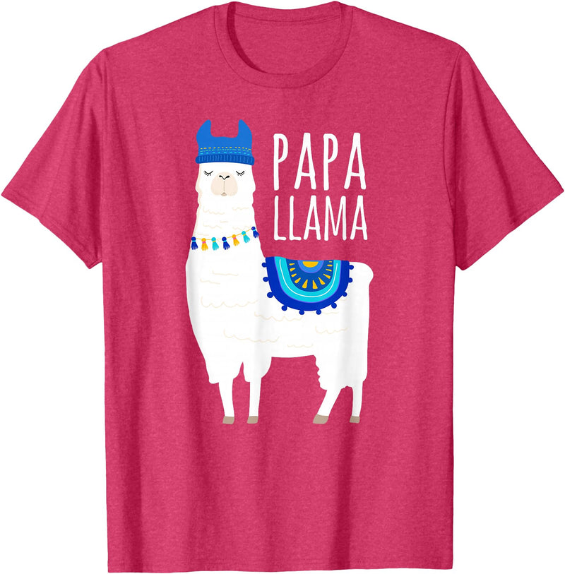 Mama Llama Lover Gifts by Memme Papa Llama T-Shirts for Men T-Shirt - Red Heather